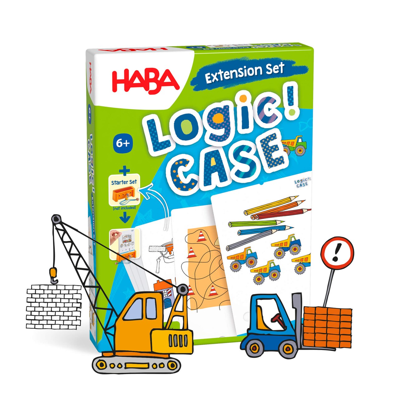 HABA LogiCASE Extension Set - Brain Teaser Puzzles and Flash Cards for Kids 6 Years and Up, Smart Games for Travel and Kids Construction Toys